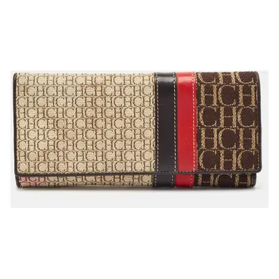 CH Carolina Herrera Multicolor Monogram Canvas and Leather Continental Wallet