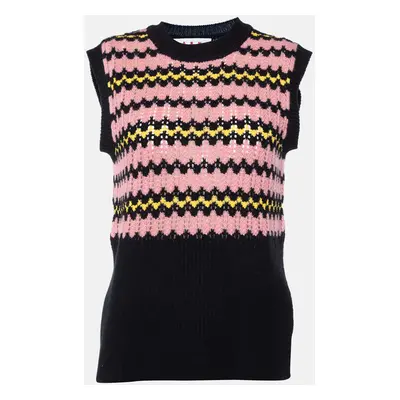 Marni Black Striped Wool Knit Sleeveless Sweater