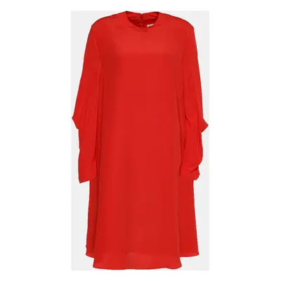 Balenciaga Orange Crepe Oversized Shift Dress