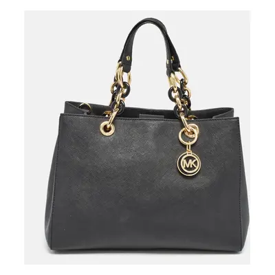 MICHAEL Michael Kors Black Leather Medium Cynthia Tote