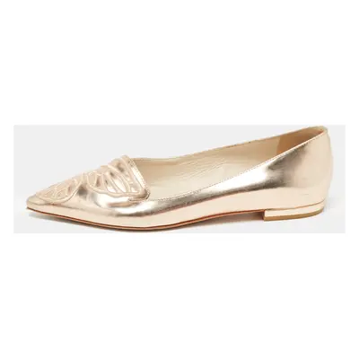 Sophia Webster Rose Gold Leather Bibi Butterfly Ballet Flats Size