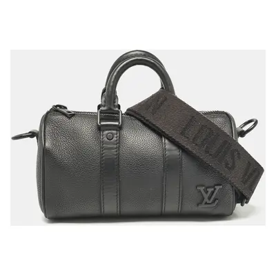 Louis Vuitton Black Aerogram Leather Keepall Bandoulier Bag