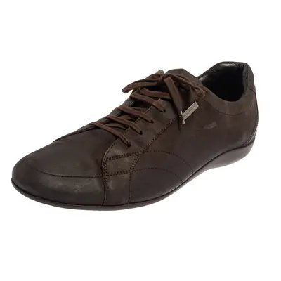 Ermenegildo Zegna Brown Canvas Low Top Sneakers Size 43.5