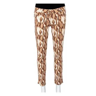 Just Cavalli Beige Animal Printed Denim Jeans