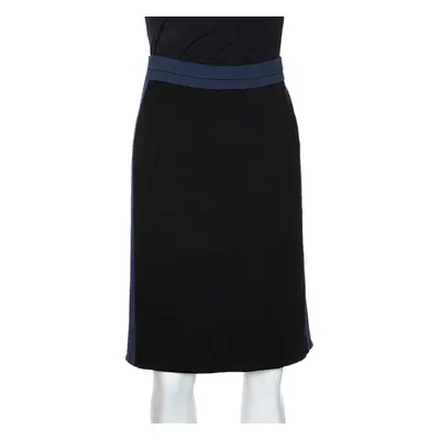 Diane Von Furstenberg Black & Blue Knit Panel Marta Framed Skirt