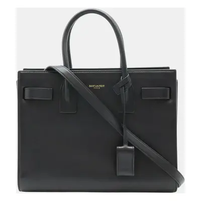 Saint Laurent Leather Black Sac de Jour Baby Handbag