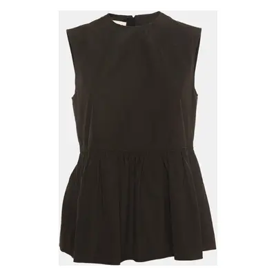 Marni Black Cotton Sleeveless Peplum Top