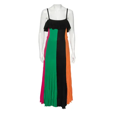 Salvatore Ferragamo Multicolor Pleated Knit Maxi Dress