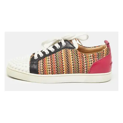 Christian Louboutin Multicolor Leather Louis Junior Spikes Orlato Sneakers Size