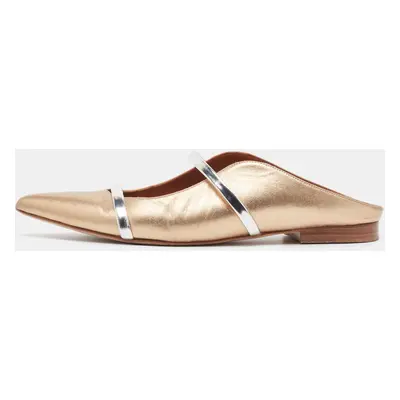 Malone Souliers Metallic Leather Maureen Flat Mules Size 38.5