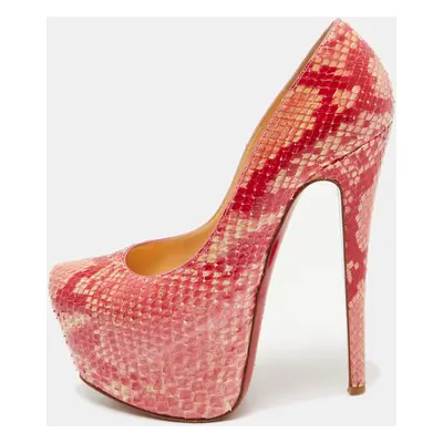 Christian Louboutin Two Tone Python Daffodile Pumps Size 36.5