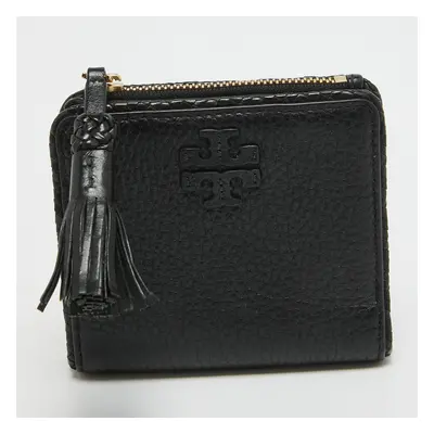 Tory Burch Black Leather Taylor Bifold Compact Wallet