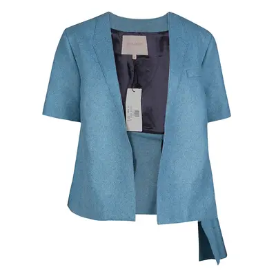 Roksanda Ilincic Powder Blue Felted Wool Asymmetric Delmore Jacket