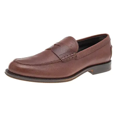 Tod's Brown Leather Slip on Loafers Size 41.5