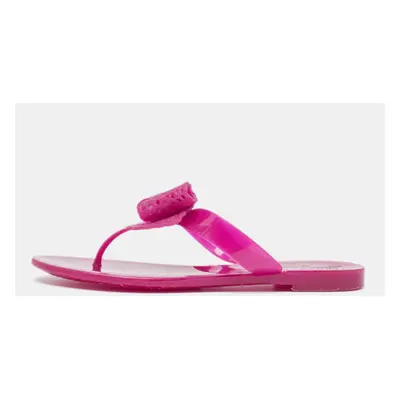 Salvatore Ferragamo Pink Rubber Bali Thong Sandals Size 35.5