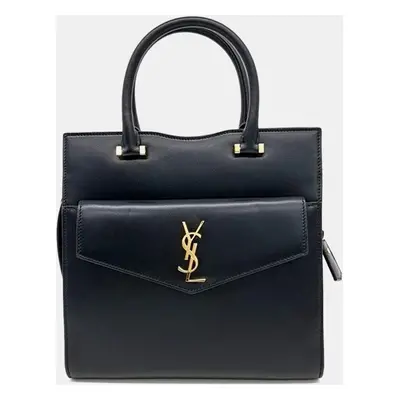 Saint Laurent Black Leather Uptown Handbag