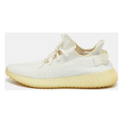 Yeezy x Adidas White Knit Fabric Boost V2 Cream Sneakers Size