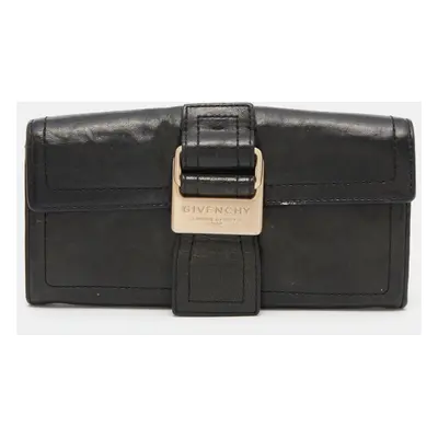 Givenchy Deep Green Leather Flap Continental Wallet