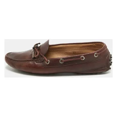 Tod's Brown Leather Slip On Loafers Size