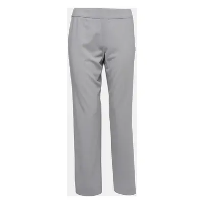 Armani Collezioni Pale Grey Stretch Wool Trousers