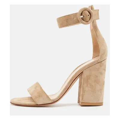 Gianvito Rossi Beige Suede Versilia Sandals Size