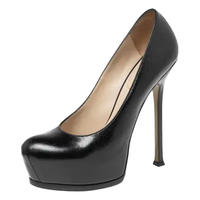 Yves Saint Laurent Black Leather Tribtoo Platform Pumps Size