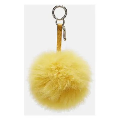 Fendi Yellow Fox Fur Pom Pom Bag Charm