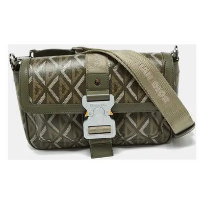 Dior Olive Green Diamond Coated Canvas and Leather Hit the Road Bag