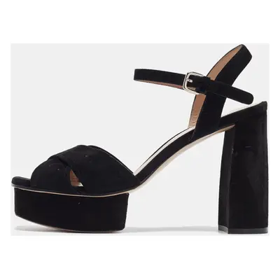 Stuart Weitzman Black Suede Ankle Strap Sandals 41.5