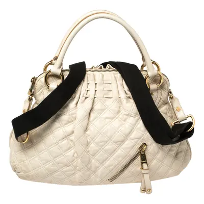 Marc Jacobs Cream Quilted Leather Cecilia Satchel