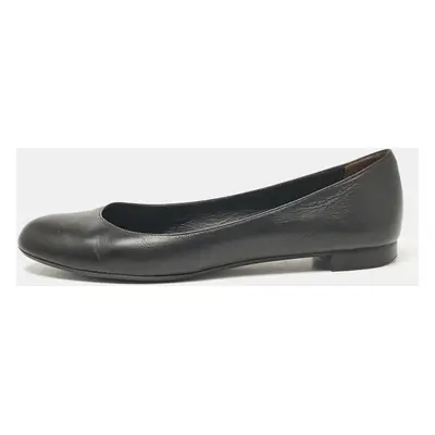 Fendi Black Leather Ballet Flats Size 38.5