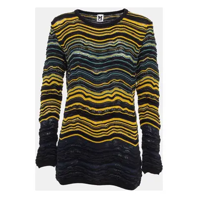 M Missoni Multicolor Patterned Knit Long Sleeve Top