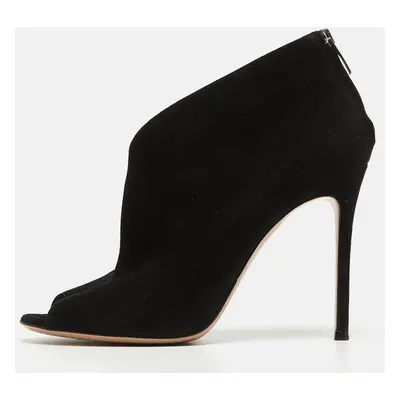 Gianvito Rossi Black Suede Vamp Booties Size