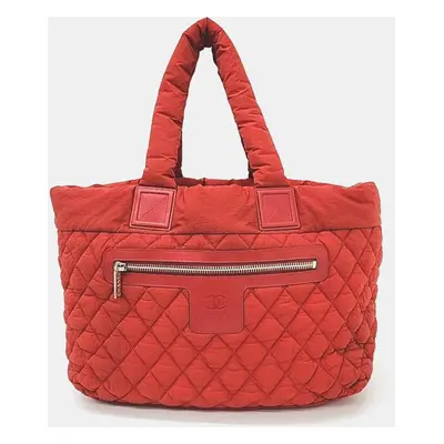 Chanel Red Fabric Coco Cocoon Tote Bag