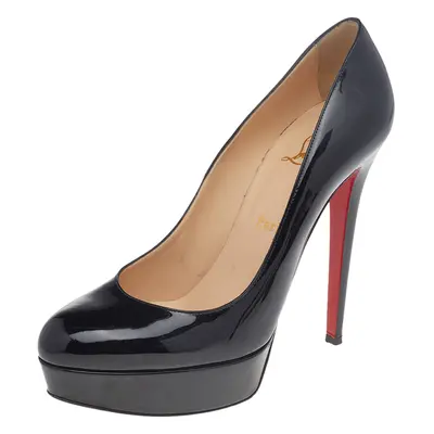 Christian Louboutin Black Patent Leather Bianca Platform Pumps Size 39.5