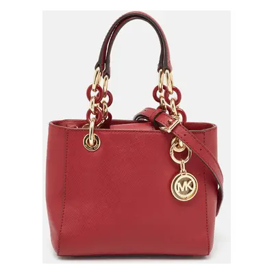 MICHAEL Michael Kors Red Leather Mini Cynthia Tote