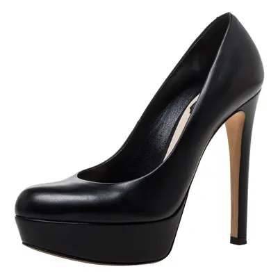 Dior Black Leather Platform Pumps Size