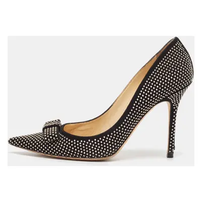 Jimmy Choo Black Suede Embellished Maya Pumps Size