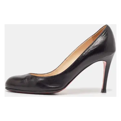 Christian Louboutin Black Leather Simple Pumps Size 37.5