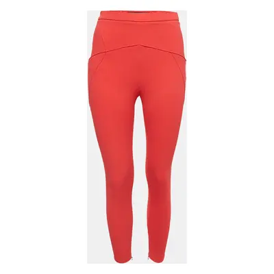 Elisabetta Franchi Coral Pink Crepe Slim Fit Pants