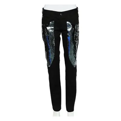 Just Cavalli Black Denim Sequin Embellished Jeans