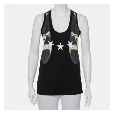 Givenchy Black Star Printed Cotton Tank Top