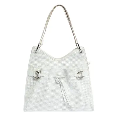 Lancel White Leather Shoulder Bag