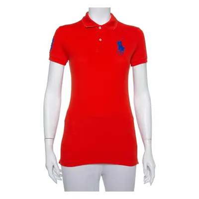 Ralph Lauren Orange Cotton Pique The Skinny Polo T-Shirt