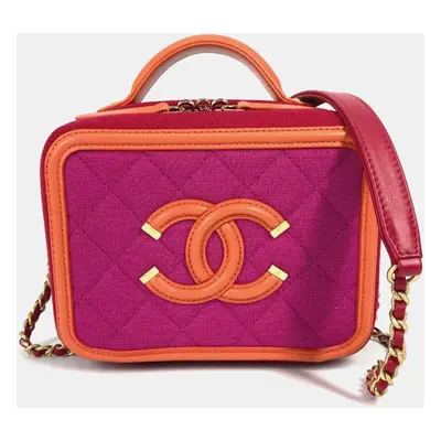 Chanel Multicolour Quilted Jersey Small Filigree Vanity Case