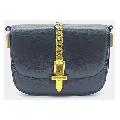 Gucci Black Leather Sylvie Mini Shoulder Bag