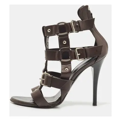 Giuseppe Zanotti Brown Leather Strappy Sandals Size 37.5