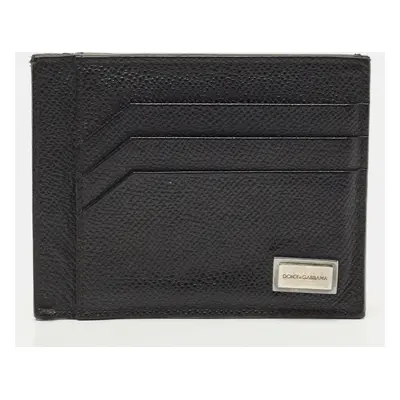 Dolce and Gabbana Black Leather 6CC Card Holder