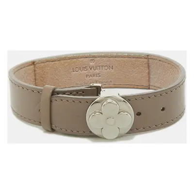 Louis Vuitton Monogram Wish Leather Silver Tone Bracelet