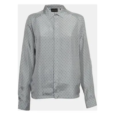 Emporio Armani Grey Paisley Print Silk Shirt